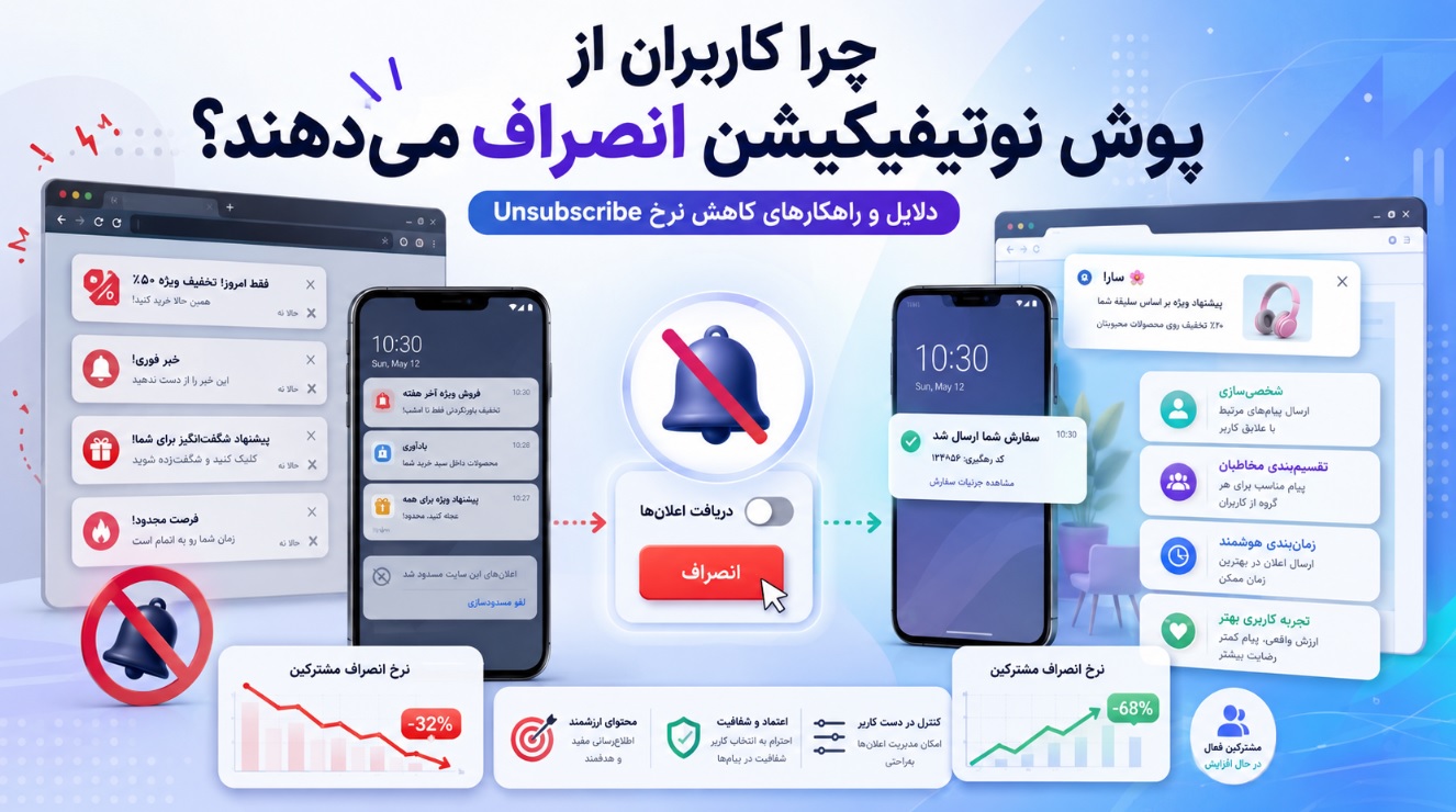 دلایل لغو اشتراک کاربران از وب پوش نوتیفیکیشن