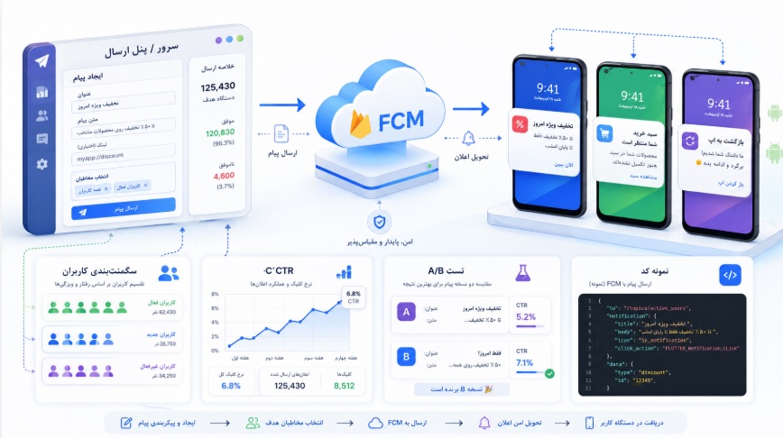 آموزش پیادهسازی پوش با Firebase Cloud Messaging