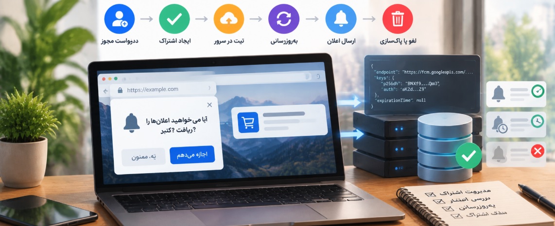 مدیریت اشتراک های وب پوش نوتیفیکیشن